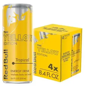 Bebida Energética Tropical RedBull Edición Amarilla con Ginseng, 114 mg de Cafeína, Taurina, Vitaminas B, Sin Azúcar, Caja de 330 ml - Product Image 5