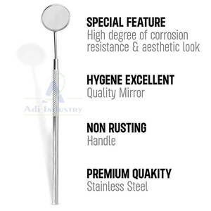 Miroir buccal médical dentaire en acier inoxydable manuel à prix raisonnable en stock avec poignée ergonomique Utilisation professionnelle - Product Image 3