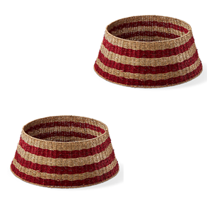 Sustainable Natural Seagrass Tree Collar Eco-Chic Christmas Tree <b>Skirt</b> For Festive Charming Home Decor, Handmade In Vietnam - Product Image 4