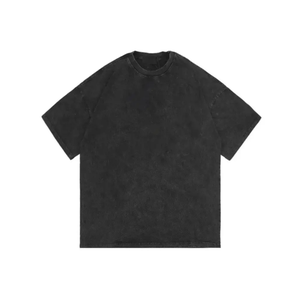 เสื้อยืดผ้าฝ้าย100% ลายเรียบหรูของผู้ชายเสื้อยืดวินเทจทรงบ็อกซี่ฟิต - Product Image 6