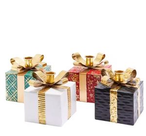 Bougeoir en forme de boîte cadeau, lanterne hurricane, décoration d'intérieur, porte-bougie pour cadeau - Product Image 2