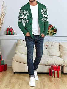 Pull cardigan en tricot à logo frontal respirant personnalisé pour homme, Noël, boutonné, pour les fêtes d'hiver, OEM ODM, vente en gros - Product Image 4