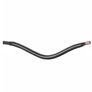 Bande de front de cheval en cuir rembourré avec canal vide de strass de petits cristaux à une rangée personnalisée en tailles d'épi complètes - Product Image 2