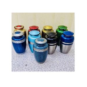 Urne funéraire classique en aluminium bleu pour cendres, style américain, 220 pouces cubes, design personnalisable, souvenir commémoratif, vente en gros - Product Image 4