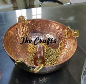 Plateau d'égouttage en cuivre de qualité supérieure avec chaîne en or pour accessoires de sauna Bol d'égouttement en cuivre personnalisé OEM - Product Image 6