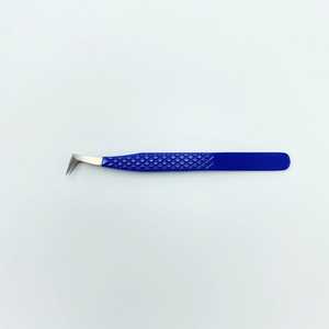 Gatito de alta demanda, venta al por mayor, pinzas para extensión de pestañas de acero inoxidable antiestáticas de alta calidad, Color azul, logotipo privado suave - Product Image 6