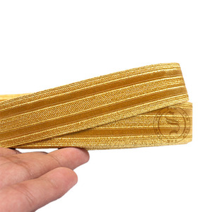 2 Bar Gold Infantry Uniform Braid Trim | Wholesale Ceremonial Uniform Braid Lace in Custom Colors and Sizes - Product Image 1