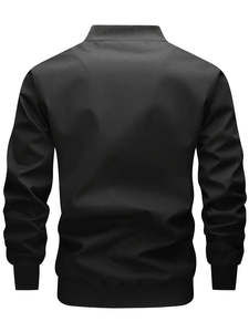 Blouson Bomber Léger en Polyester pour Homme, Col Montant, Logo Avant, Capuche, Coupe-Vent, Confort Quotidien, Service OEM - Product Image 5
