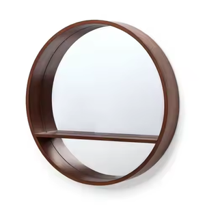 Espejo Decorativo Redondo Moderno de Madera para Colgar en la Pared de Azora Industries - Product Image 3