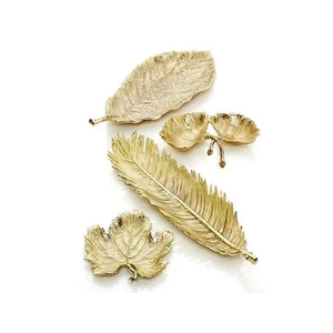 ศิลปะสร้างสรรค์จานโลหะทองออกแบบใบจานอลูมิเนียมจานใบ - Product Image 3