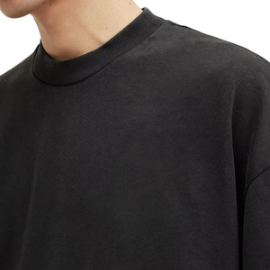 2025 Camiseta de algodón 100% de gran tamaño de lujo para hombre, camiseta Premium de tela de punto con patrón sólido y logotipo personalizado de calidad Premium - Product Image 5