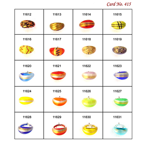 Cuentas de anillo de cristal de Murano hechas a mano de lujo para hacer joyas, acabado brillante, cuentas únicas para hacer pulseras - Product Image 2