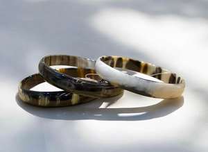 Bijoux en corne de buffle naturelle bracelet manchette en corne bijoux de mode de créateur de style vintage purement artisanal - Product Image 3