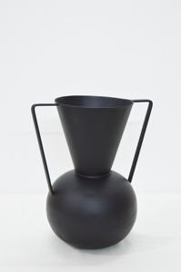 แจกันดอกไม้โลหะเคลือบผงสีดำทันสมัยสไตล์หรูหราแจกันสไตล์หรูหราสำหรับบ้านหรูหรา - Product Image 5