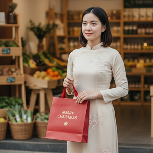 Sac cadeau en papier écologique sur le thème de Noël pour emballer la décoration des cadeaux de bonbons de jouets - Product Image 5