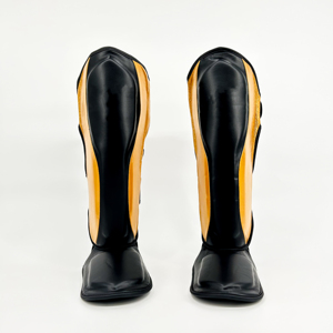 High Quality <b>MMA</b> Muay Thai Kick Boxing <b>Shin</b> <b>Guards</b> Elastic PU Leather Nylon Foot <b>Guards</b> with Compression for Sports Training - Product Image 5