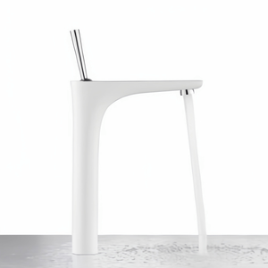 Robinet de lavabo moderne en laiton blanc personnalisé, à commande double chaud/froid, à levier, pour meuble sous-évier, avec valve en céramique, pour salon et chambre à coucher - Product Image 1