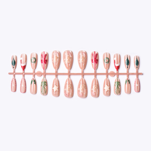 Kit de 24 pièces en ABS <span class=keywords><strong>pour</strong></span> nail art de Noël, motifs amande, œil de chat, étoile de mer, couronne, bonnet de Père Noël, <span class=keywords><strong>homme</strong></span> biscuit, <span class=keywords><strong>manucure</strong></span> française premium <span class=keywords><strong>pour</strong></span> salon de nail art - Product Image 6