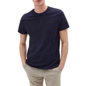 Camiseta con logotipo de marca personalizado, venta al por mayor de camisetas de algodón 100% lisas de color liso con cuello redondo y cuello redondo, Camiseta deportiva para hombre - Product Image 1