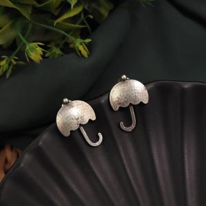 Meilleures ventes de boucles d'oreilles parapluie en argent de haute qualité Accessoire de mode de haute qualité Fournisseur direct indien Motif géométrique - Product Image 1