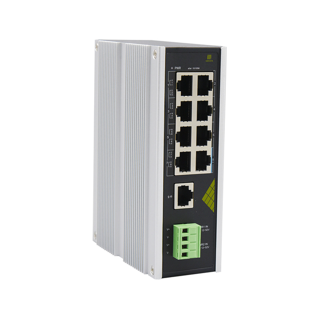 Manufacture Industrial Solar PoE Switches 100Mbps DC12-52V 250M Transmission DIN-Rail Mounting