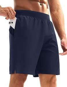 Short d'entraînement en maille respirante pour homme Pantalon de jogging à séchage rapide avec poche à la taille élastique et logo personnalisé Short de course et d'entraînement de gymnastique solide - Product Image 2