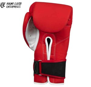 Guantes de boxeo de lucha de tamaño personalizado de 16OZ de alta calidad Guantes de boxeo de artes marciales de cuero genuino de piel de vaca Premium - Product Image 5