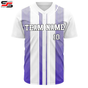 ชุดเสื้อเจอร์ซีย์สำหรับเล่นเบสบอลทีมกีฬาแห้งเร็วผ้าโพลีเอสเตอร์ซับลิเมชันมีกระดุมพิมพ์100% - Product Image 3