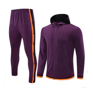 Survêtement athlétique à capuche zippé en polyester respirant survêtement de sport pour adultes ensemble de vêtements de sport de course d'hiver pour hommes - Product Image 2