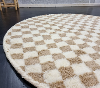 Tapis de couloir marocain Beni Ourain à carreaux fait main en laine, authentique berbère, véritable, lavable, toutes saisons, OEM