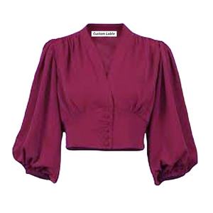 Camisetas de manga corta para mujer, a la moda ropa personalizada, fabricación a granel en la India - Product Image 3