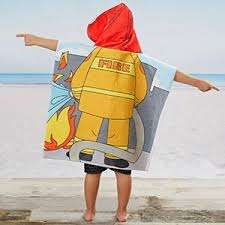 Kids Summer Hooded Bath <b>Towel</b> Poncho Soft Quick-Dry Microfiber Cartoon Digital Print Modern Wearable <b>Bathrobe</b> for Toddlers - Product Image 3
