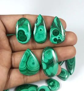 Meilleure qualité Offre Spéciale en vrac qualité naturelle Malachite naturelle forme ovale dos plat Cabochon calibré cadeau ample - Product Image 1