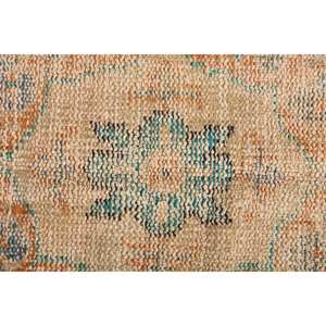 Alfombra de lana azul y naranja vintage, 5'1 \ "X 8 ', hecha a mano, estilo Tabriz, felpa, altura, forma rectangular, Patchwork para látex vivo - Product Image 5