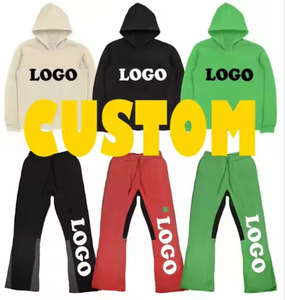 Chándal acampanado personalizado 2025, conjunto de dos piezas personalizado con cuello con capucha, técnica teñida Lisa, algodón/poliéster para hombre de invierno - Product Image 4