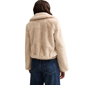 Chaqueta Bomber Varsity personalizable para mujer con ribete de piel, carcasa de poliéster transpirable, estampado Digital, moda de invierno/otoño - Product Image 4