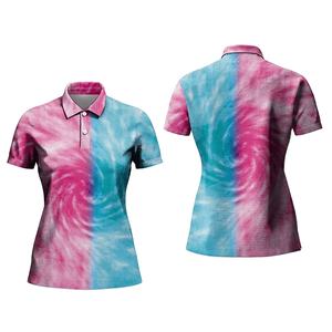 Polos de sublimación para mujer, camisas hechas de poliéster de media manga con logotipo personalizado, diseño y tamaño personalizados - Product Image 1