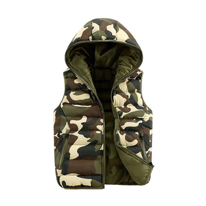 Personnalisation Veste matelassée unisexe à demi-manches OEM Tissu peigné matelassé sans manches coupe-vent avant Logo rempli de coton mince - Product Image 1