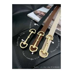 Offre spéciale 3 pièces : Ceinture fine à boucle longue pour femme, ceinture pour veste, ceinture pour chemise, ceinture pour robe - Noir, Tan, Beige - Or - Product Image 1
