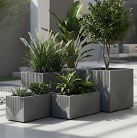 Jardinière d'extérieur personnalisée, mignonne, luxueuse, contemporaine, en aluminium, carrée, grande, écologique, avec trou de drainage, revêtement PE