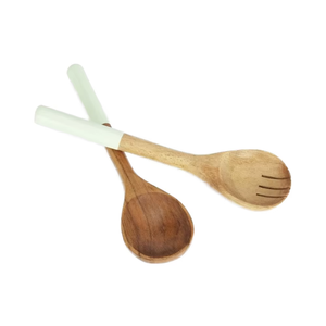 Cucharas de servidor de ensalada de madera y hueso hechas a mano de la mejor calidad accesorios de plato para ocasiones de boda - Product Image 1