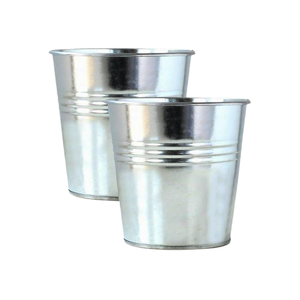 Nouveau pot de fleurs galvanisé avec poignée latérale, design antique, panier à fleurs rond pour la décoration d'hôtel, fabriqué à la main en gros - Product Image 2