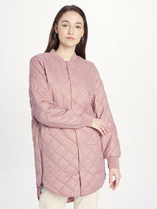 Veste matelassée en tricot avec rembourrage en polyester pour l'hiver pour femmes de qualité supérieure personnalisée en gros rose foncé - Product Image 5