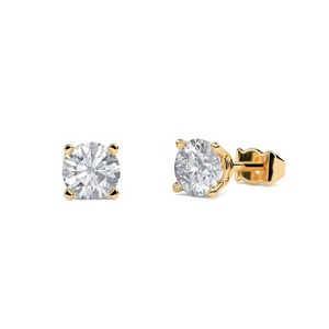 Pendientes de Diseño Contemporáneo con Diamantes Redondos de 0.30 Ct, Diamantes Cultivados en Laboratorio en Platino, para Compromiso o Boda - Product Image 2