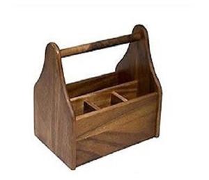 Fancy Table Ware Wooden <b>Utensils</b> Holder Decorative Napkin Cutlery <b>Storage</b> Handmade Wholesale Wooden <b>Utensils</b> Holder - Product Image 2