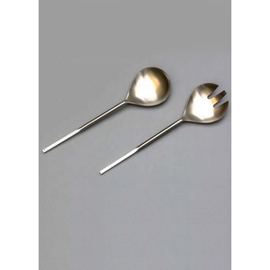 Ensemble de service à salade dorée avec poignée ronde et fine pour baguettes Ustensiles de cuisine Ustensile de cuisine Ensemble de cuillères de service pour soupe à salade - Product Image 1