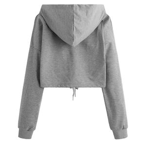 Nueva llegada de las mujeres Crop Top Hoodies más vendidos de las mujeres de algodón Crop Hoodie - Product Image 6