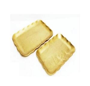 Plateau décoratif fait main en plaqué or pour la maison, hôtel, dessus de table, décoration pour desserts ou fruits secs, plateau de service en métal - Product Image 1