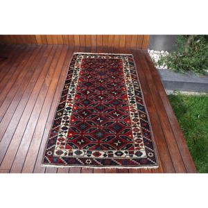 3.2x6 ft Rug, Turkish Vintage Accent Rug, <b>Red</b> <b>Wool</b> Rug - Product Image 1