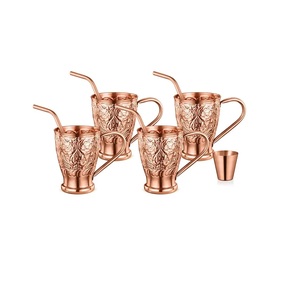 Taza de cóctel de diseño melodioso, taza de Moscú de cobre sólido con asa, taza decorativa para el hogar, cocina, agua usada, taza de mula de cobre para beber - Product Image 3